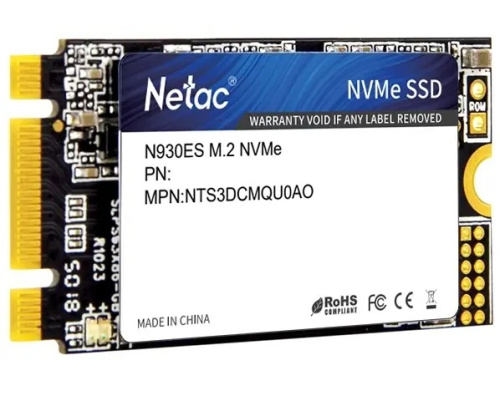 Накопитель SSD NT01N930ES-001T-E2X Netac SSD N930ES PCIe 3 x2 M.2 2242 NVMe 3D NAND 1TB, R/W up to 1650/1500MB/s, 3y wty