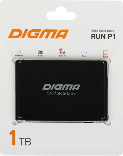 Накопитель SSD 2.5'' Digma DGSR2001TP13T SATA III 1Tb Run P1 2.5"