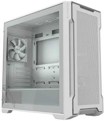 Корпус mATX GIGABYTE C102W GB-C102GI белый, без БП, панель из закаленного стекла, 2*USB 3.0, audio