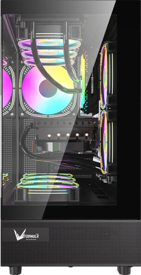 Корпус ATX FORMULA CRYSTAL Z8 B FLOE черный, без БП, боковая панель из закаленного стекла, USB2.0, USB3.0, USB3.1, audio