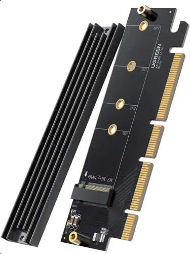 Плата расширения UGREEN CM465 30715_ PCIe 4.0(16×) to M.2 NVMe, черный