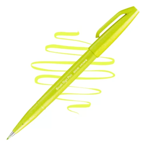 Фломастер-кисть Pentel "Brush Sign Pen" кисть 2,0 мм, лайм