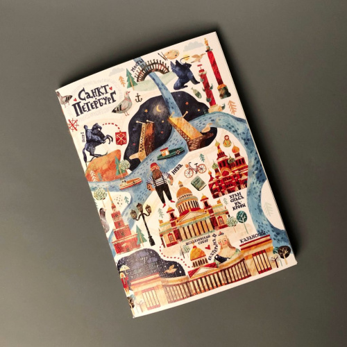 Тетрадь нелинованная "Карта Петербурга" А6