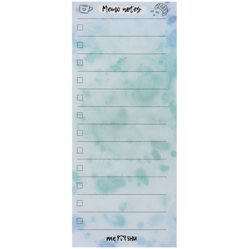 Самоклеящийся блок MESHU "Color splash", 140*60 мм, 50 л, европодвес, Mint memo notes