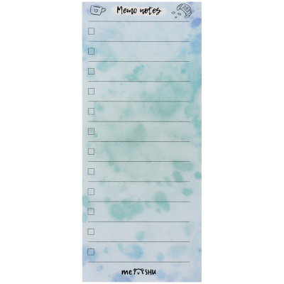 Самоклеящийся блок MESHU "Color splash", 140*60 мм, 50 л, европодвес, Mint memo notes