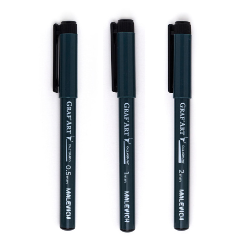 Набор капиллярных ручек Малевичъ "Graf'Art" №8, пуля XS, S, M