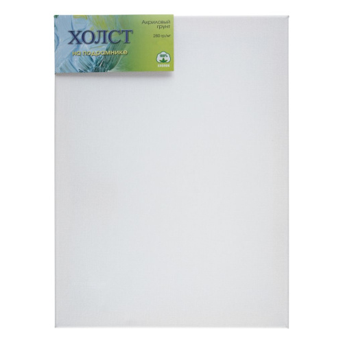 Холст на подрамнике (сосна), 40x50 см, 280 г, 100% хлопок, мелкое зерно, акриловый грунт