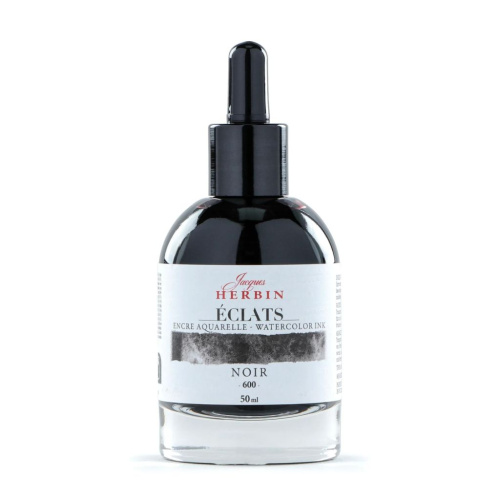 Акварельные чернила Jacques Herbin ?clats, 50 мл, Black Черный