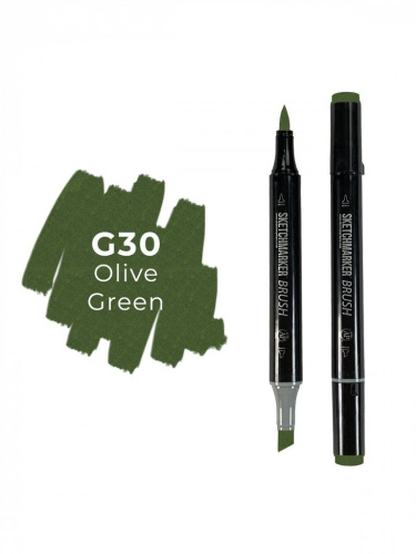 Маркер двухсторонний на спиртовой основе Sketchmarker Brush Цвет Оливковый зеленый