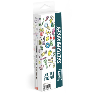 Набор капиллярных ручек SKETCHMARKER Artist fine pen Light colors 12цв