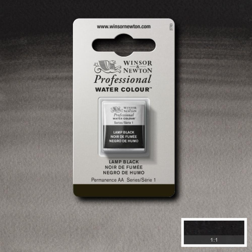 Акварель Winsor&Newton "Professional" в кювете Ламповый черный