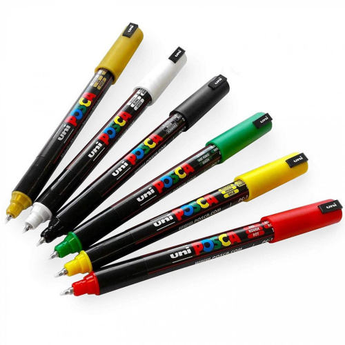 Маркер UNI "POSCA" PC-1MR, 0,7 мм, наконечник игольчатый, все цвета