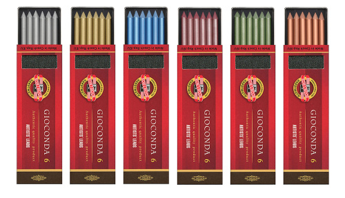 Набор стержней для цангового карандаша Koh-I-Noor "GIOCONDA" 6 шт 5,6 мм, металлик