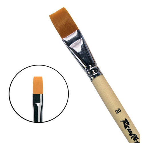 Кисть синтетика №20 плоская Roubloff "1222" длинная ручка п/лак