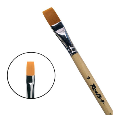 Кисть синтетика №16 плоская Roubloff "1222" длинная ручка п/лак