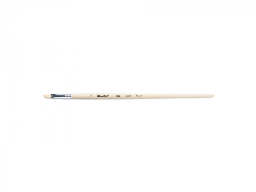 Кисть щетина №7 плоская Roubloff "1622" длинная ручка п/лак