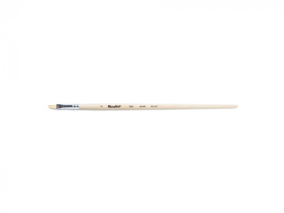 Кисть щетина №7 плоская Roubloff "1622" длинная ручка п/лак