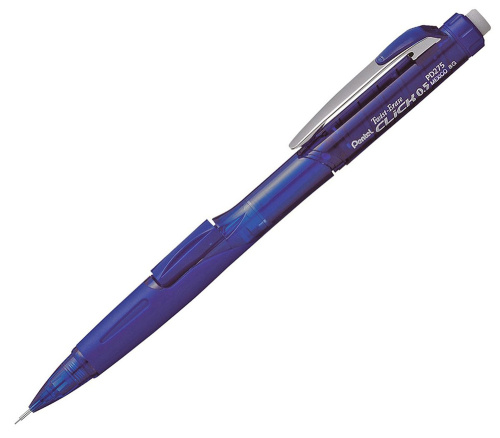 Карандаш автоматический Pentel "CLICK -Twist-Erase" с боковой кнопкой, 0,5 мм, синий корпус