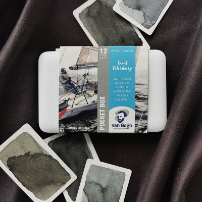 Набор акварели Van Gogh "Цвета Санкт-Петербурга", Красный Карандаш х Royal Talens, 12 цветов