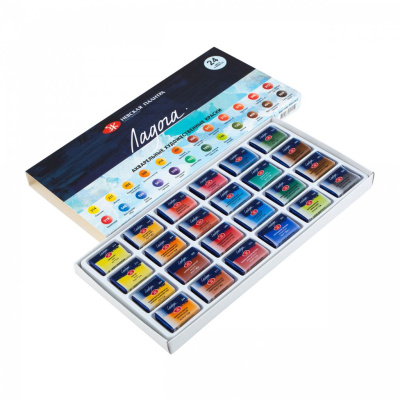 Набор акварели "Ладога" 24 цв*2,5 мл в картонной упаковке