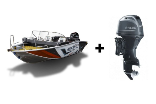 Комплект Алюминиевая лодка (катер) Mikatsu (Микатсу) 470 (Z43) Standard + мотор Yamaha F60FETL
