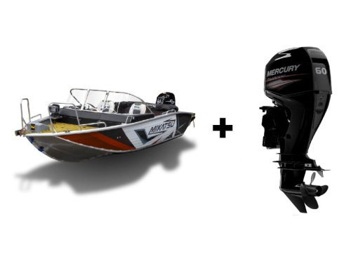 Комплект Алюминиевая лодка (катер) Mikatsu (Микатсу) 470 (Z43) Standard + мотор Mercury ME F60 ELPT EFI