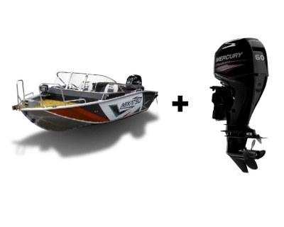 Комплект Алюминиевая лодка (катер) Mikatsu (Микатсу) 470 (Z43) Standard + мотор Mercury ME F60 ELPT EFI