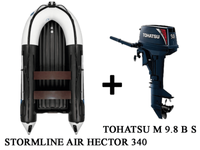 Лодка ПВХ STORMLINE Air Hector 340 + 2х-тактный лодочный мотор TOHATSU M 9.8 B S