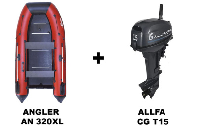 Лодка ПВХ ANGLER AN 320XL + 2х-тактный лодочный мотор ALLFA CG T15