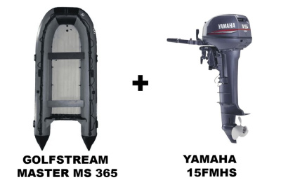Лодка ПВХ GOLFSTREAM Master MS 365 + 2х-тактный лодочный мотор YAMAHA 15FMHS