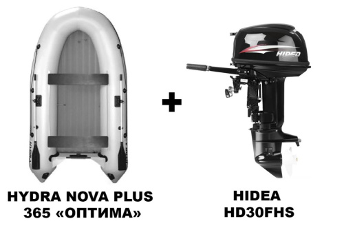 Лодка ПВХ HYDRA Nova PLUS 365 «Оптима» + 2х-тактный лодочный мотор HIDEA HD30FHS