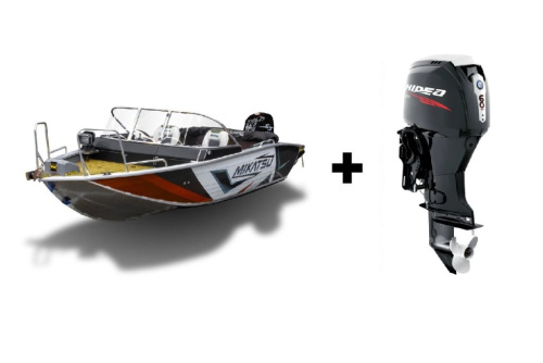 Комплект Алюминиевая лодка (катер) Mikatsu (Микатсу) 470 (Z43) Premium + мотор Hidea HDEF60FUEL-T EFI