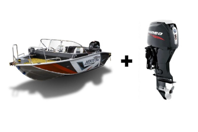 Комплект Алюминиевая лодка (катер) Mikatsu (Микатсу) 470 (Z43) Premium + мотор Hidea HDEF60FUEL-T EFI
