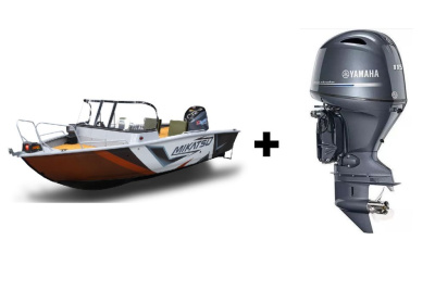 Комплект Алюминиевая лодка (катер) Mikatsu (Микатсу) 570 (Z43) Premium + мотор Yamaha F115BETL