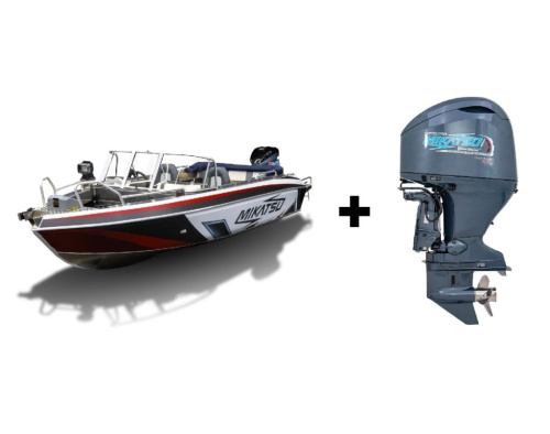 Комплект Алюминиевая лодка (катер) Mikatsu (Микатсу) 590 (Z99) Premium + мотор Mikatsu MF115FEL-T EFI