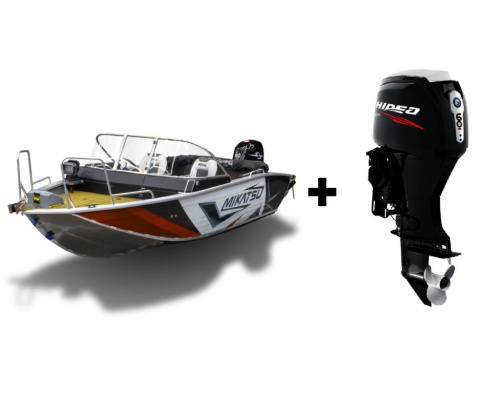 Комплект Алюминиевая лодка (катер) Mikatsu (Микатсу) 475 (Z43) Premium + мотор Hidea HDEF60FUEL-T EFI