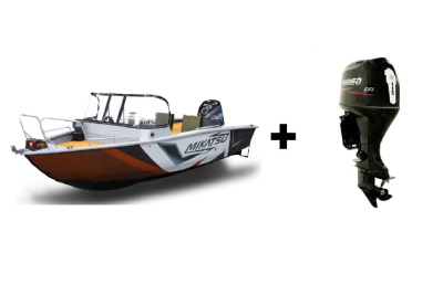 Комплект Алюминиевая лодка (катер) Mikatsu (Микатсу) 570 (Z43) Premium + мотор Hidea HDEF 115 FEL-T EFI