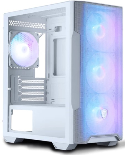 Корпус mATX MSI MAG FORGE M100R WHITE 306-7G20W21-HH9 без БП, боковая панель из закалённого стекла, USB 3.2, 2*USB 2.0