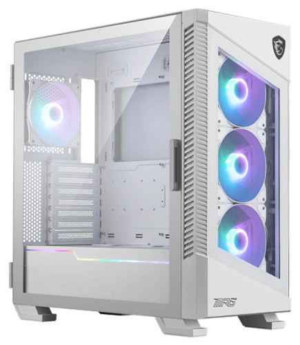 Корпус MSI MPG VELOX 100R 306-7G18W21-809 WHITE, 2*USB 3.0, Type C, 4*120mm ARGB Fan, ARGB