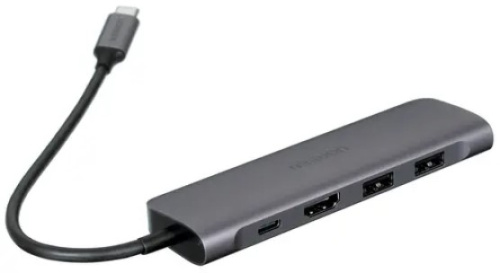 Концентратор UGREEN CM195 USB-C To HDMI+2*USB 3.0 A+ USB-C+SD/TF+PD Converter. Цвет: серый космос