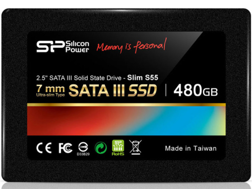 Накопитель SSD 2.5'' Silicon Power SP480GBSS3S55S25 Slim S55 480GB SATA 6Gb/s 560/530MB/s MTBF 1.5M NCQ