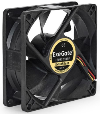 Вентилятор для корпуса Exegate EX295237RUS 80x80x15 мм, 2600rpm, 29.2CFM, 26dBA, 2-pin