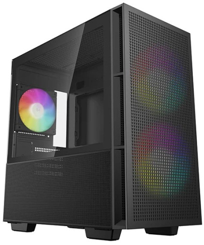 Корпус mATX Deepcool CH360 черный, без БП, с окном из закаленного стекла, USB Type-C, USB 3.0, audio