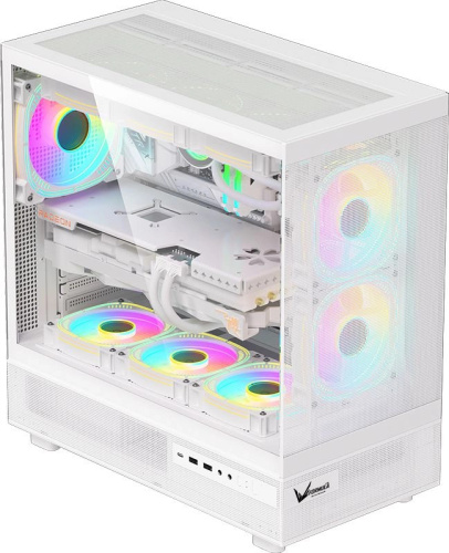 Корпус ATX FORMULA CRYSTAL Z8 COS  W белый, без БП, боковая панель из закаленного стекла, USB2.0, USB3.0, USB3.1, audio