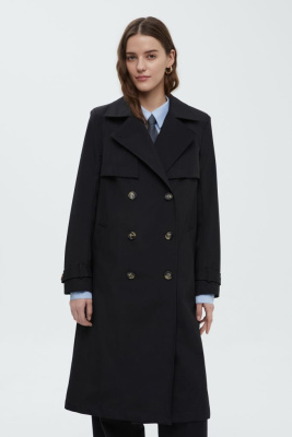 Двубортный тренч с поясом