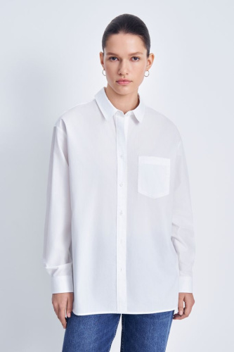 Рубашка свободного силуэта из хлопка