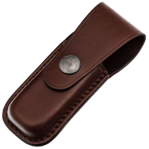 Чехол для складного ножа на пояс, 120 мм, кнопка, коричневый