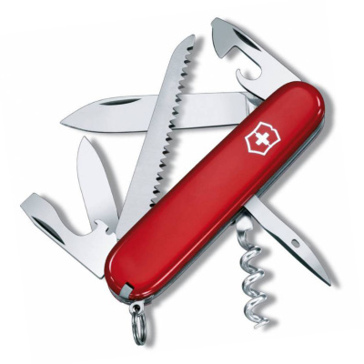 Складной швейцарский нож Victorinox Camper, сталь X55CrMo14, рукоять Cellidor®, красный, 13 функций, 91мм