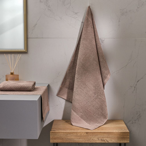 Полотенце махровое Zigzag, коричневое