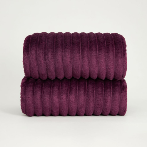 Плед Soft strip, слива